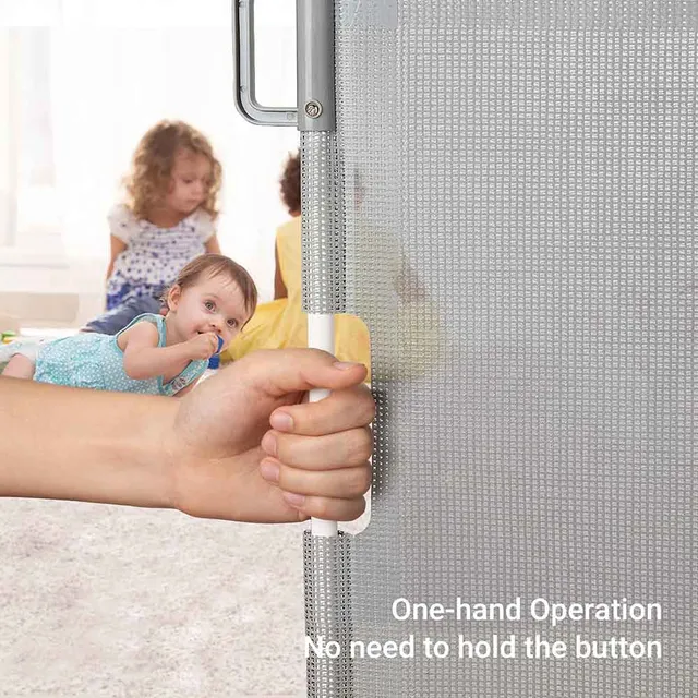 Baby Safe - Retractable Mesh Gate - Grey