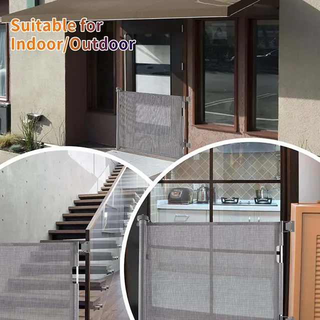 Baby Safe - Retractable Mesh Gate - Grey