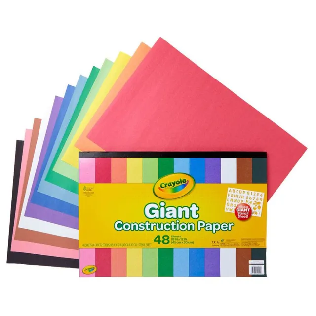 Crayola - Giant Construction Paper with Stencils, 48 Count