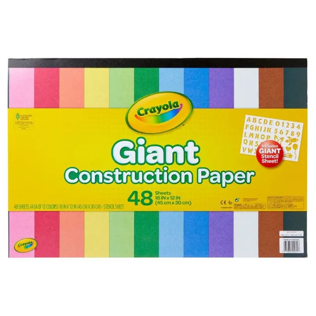 Crayola - Giant Construction Paper with Stencils, 48 Count