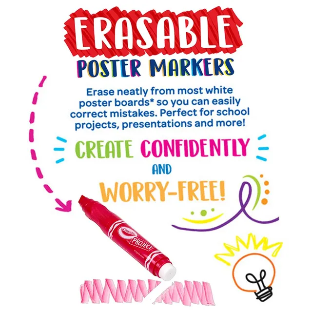 Crayola – Project 6 ct. Erasable Poster Markers