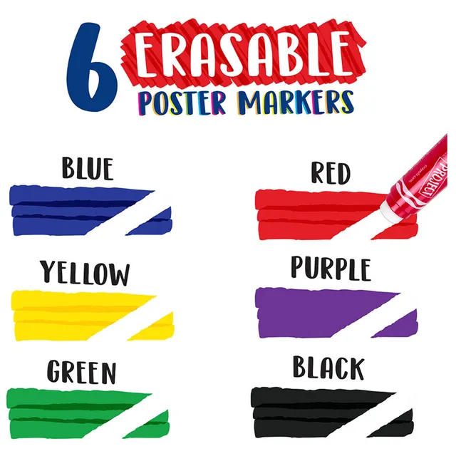 Crayola – Project 6 ct. Erasable Poster Markers