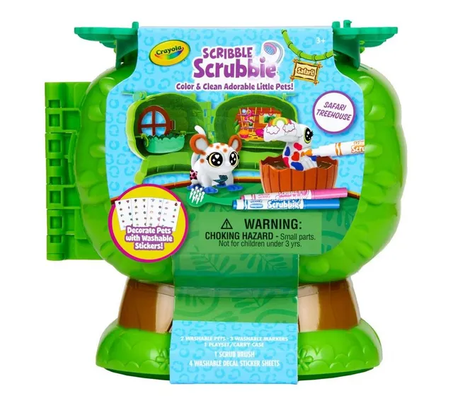 Crayola - Scribble Scrubbie Pets Safari Treehouse, Toy Storage Case, Gift for Boys & Girls