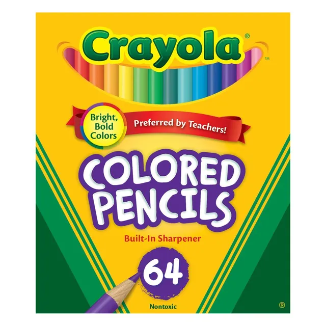 Crayola - 64 Short Colored Pencils with Sharpener – Portable Art Set for Kids
