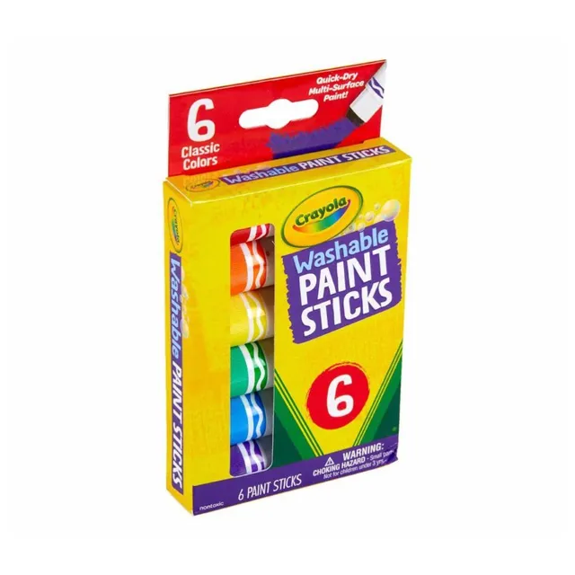 Crayola - Washable Paint Sticks, Kids Paint Set, 6 Count