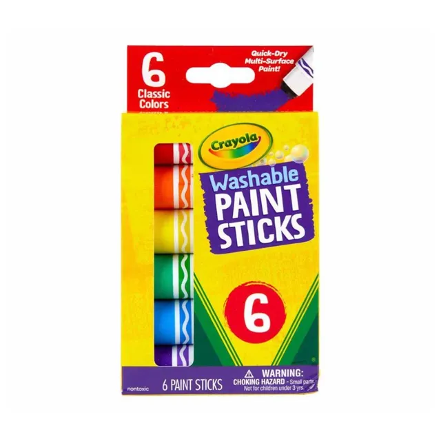 Crayola - Washable Paint Sticks, Kids Paint Set, 6 Count