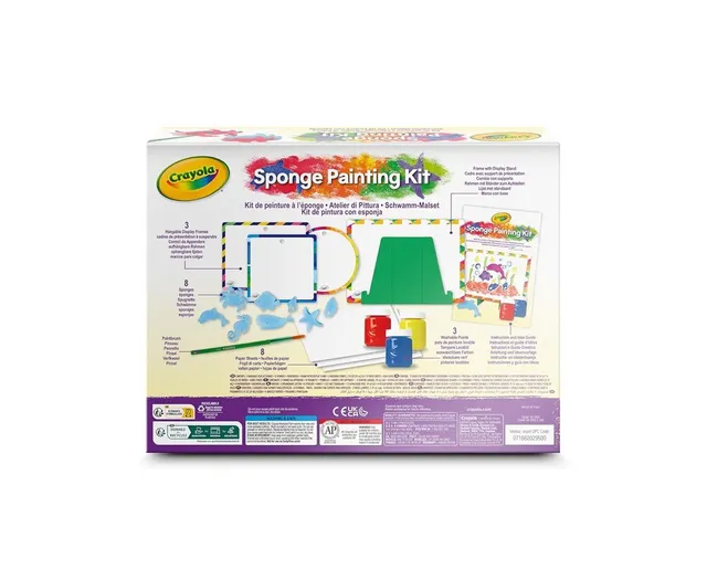 Crayola - Washable Tempera Paint Art Set for Kids – Creative Painting Kit with Sponges, Frames & Brush