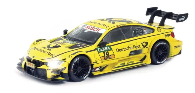 D-Power - 1:32 Die-Cast BMW M4 DTM 2017 Deutsche Post #16 Race Car with Lights & Sound
