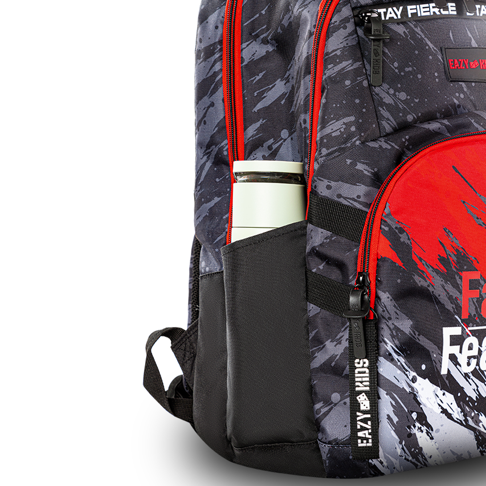 Eazy Kids – School Bag w/Laptop Compartment – 20Inch – Fast & Fearless Black b-1442010