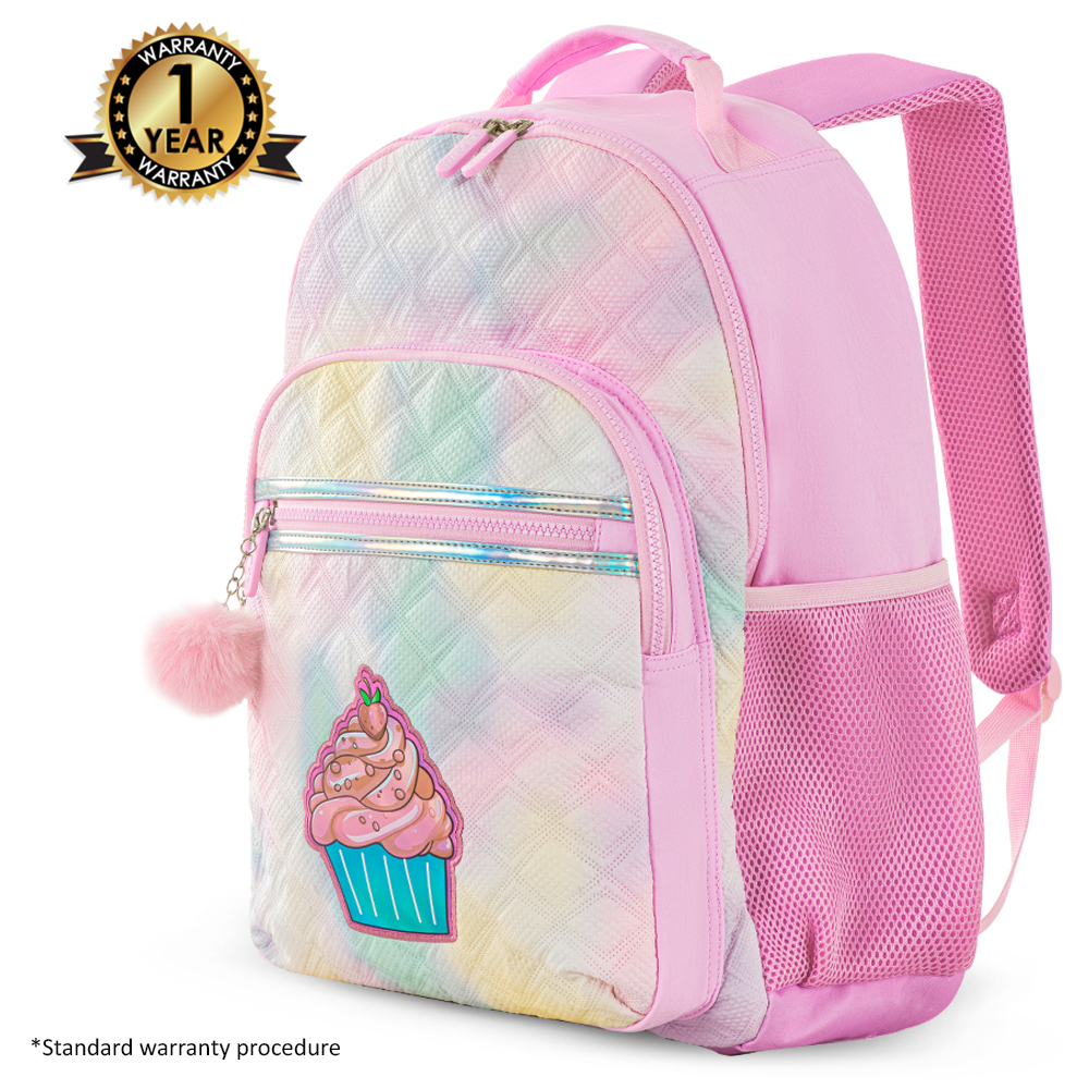 Eazy Kids – 17-Inch Backpack W/ Lunch Bag & Pencil Case – Set of 4 – Sugar Pop Pink