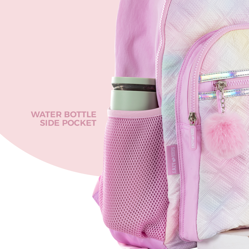 Eazy Kids – 17-Inch Backpack W/ Lunch Bag & Pencil Case – Set of 4 – Sugar Pop Pink