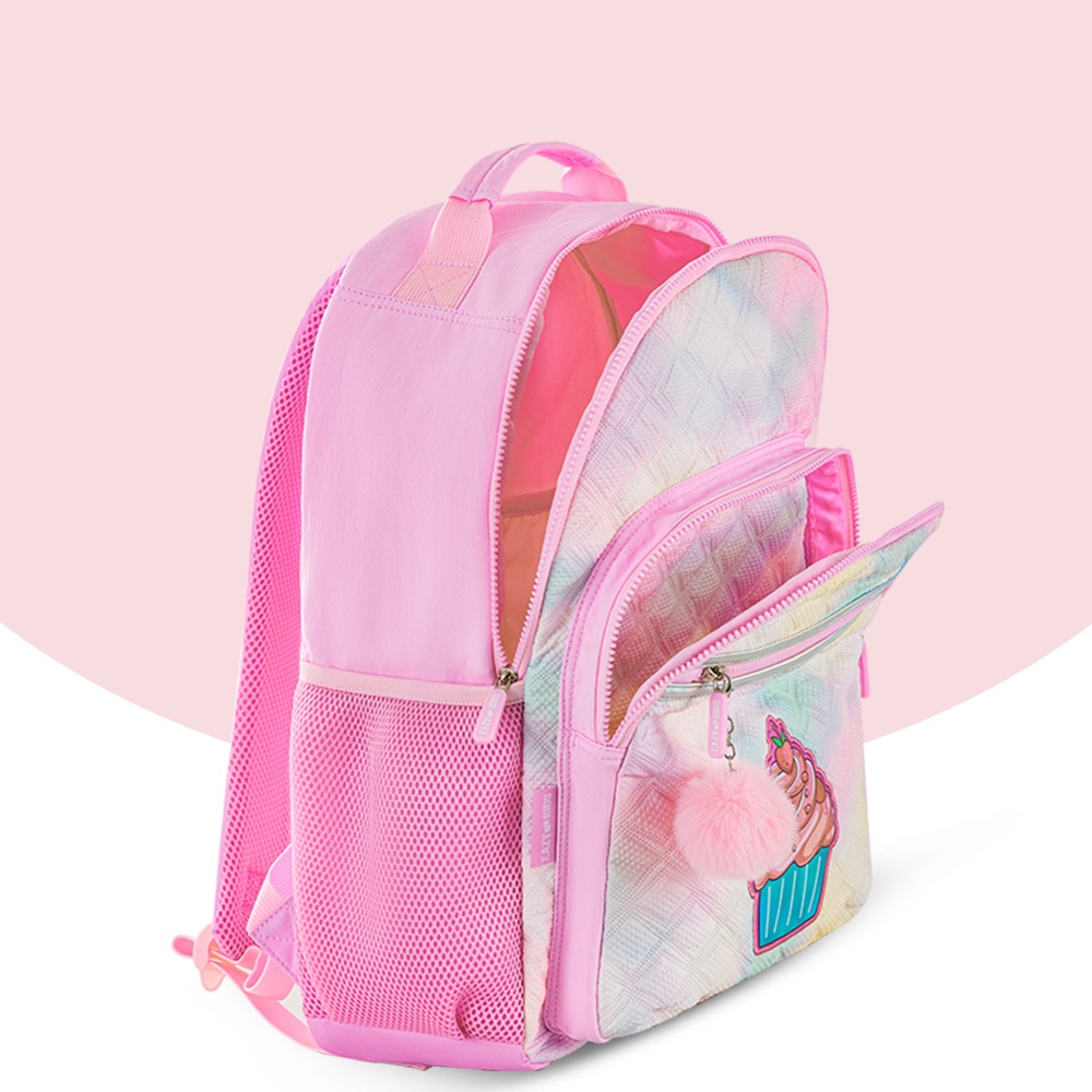 Eazy Kids – 17-Inch Backpack W/ Lunch Bag & Pencil Case – Set of 4 – Sugar Pop Pink