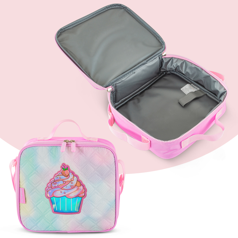 Eazy Kids – 17-Inch Backpack W/ Lunch Bag & Pencil Case – Set of 4 – Sugar Pop Pink