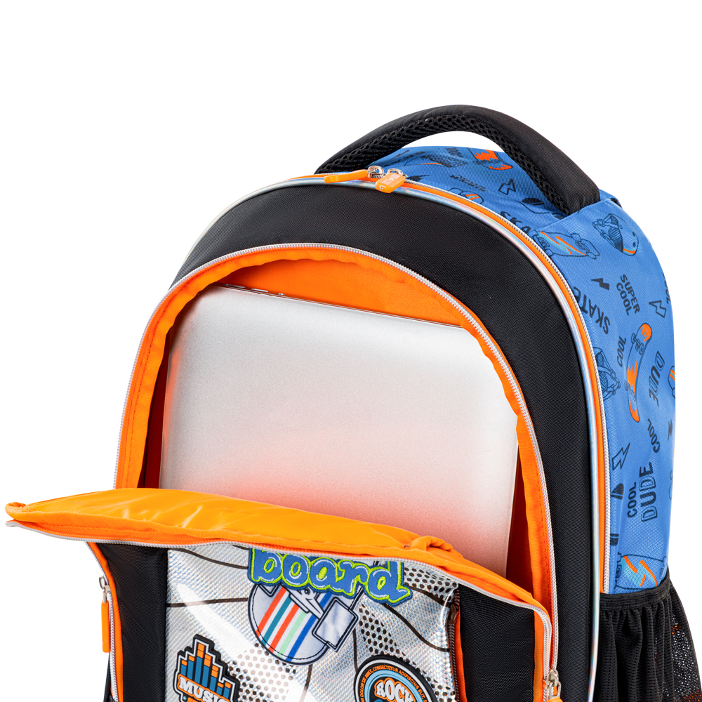Eazy Kids – 17-Inch Backpack W/ Lunch Bag & Pencil Case – Set of 4 – Skate Board