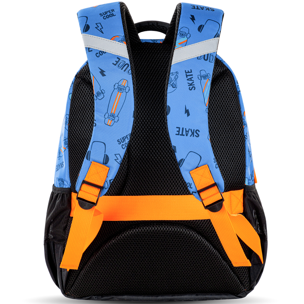 Eazy Kids – 17-Inch Backpack W/ Lunch Bag & Pencil Case – Set of 4 – Skate Board