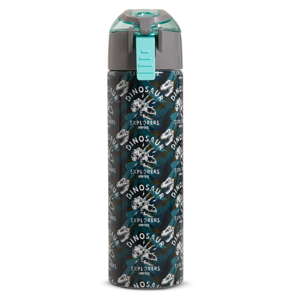Eazy Kids – Insulated Stainless Steel Water Bottle w/ Spray -T-Rex, 640ml Green