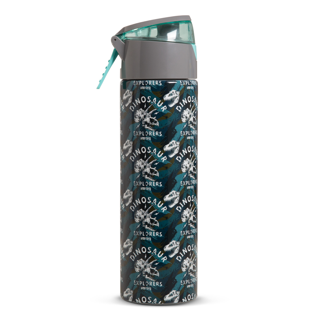 Eazy Kids – Insulated Stainless Steel Water Bottle w/ Spray -T-Rex, 640ml Green