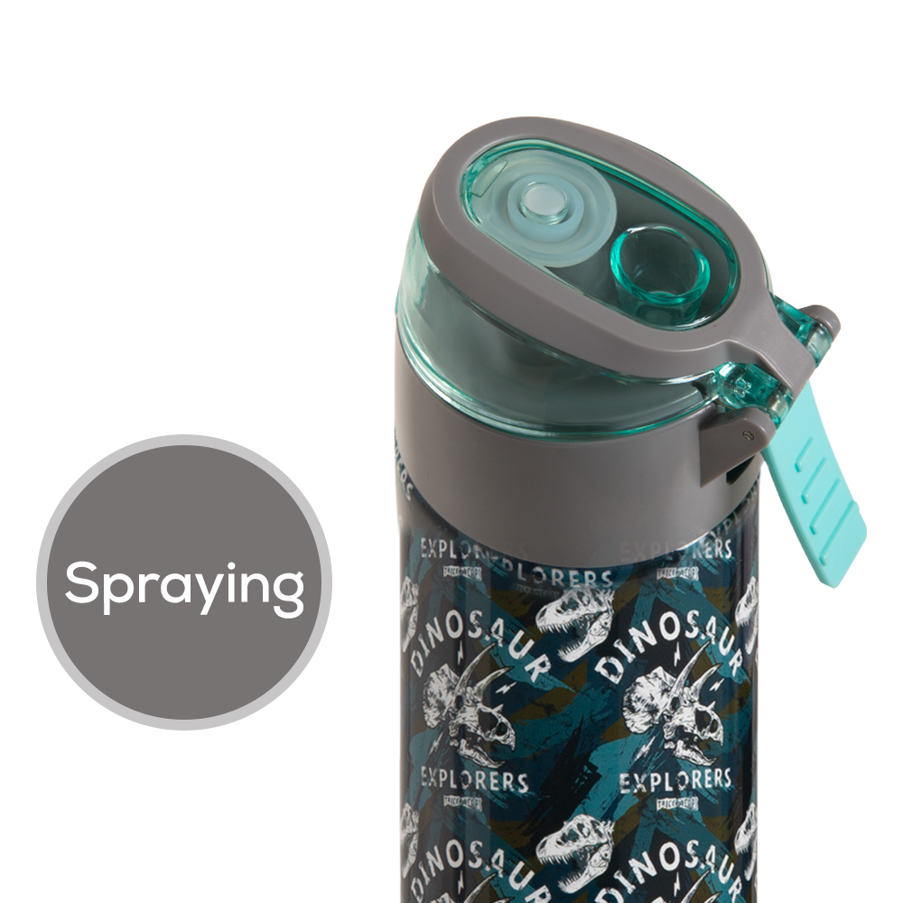 Eazy Kids – Insulated Stainless Steel Water Bottle w/ Spray -T-Rex, 640ml Green