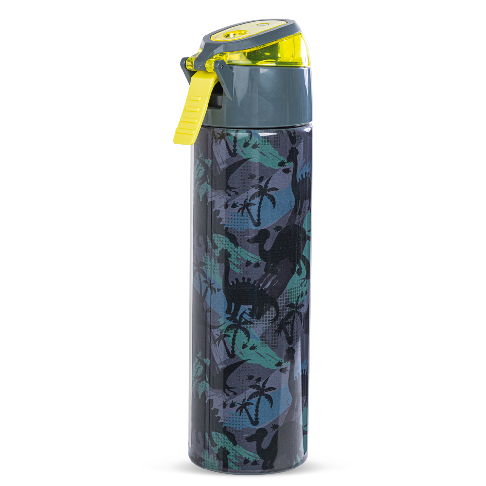 Eazy Kids - Insulated Stainless Steel Water Bottle w/ Spray -T-Rex, 640ml Green
