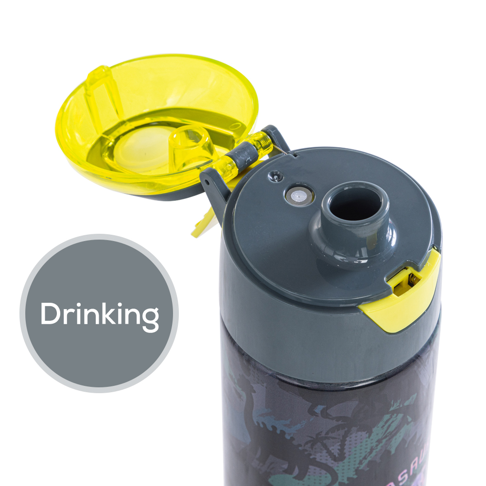 Eazy Kids – Insulated Stainless Steel Water Bottle w/ Spray -T-Rex, 640ml Green