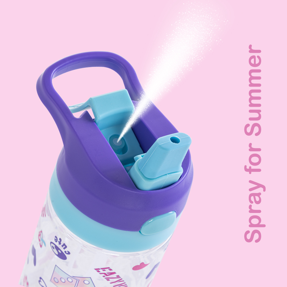 Eazy Kids – Tritan Water Bottle W/Spray 500ml – Purple