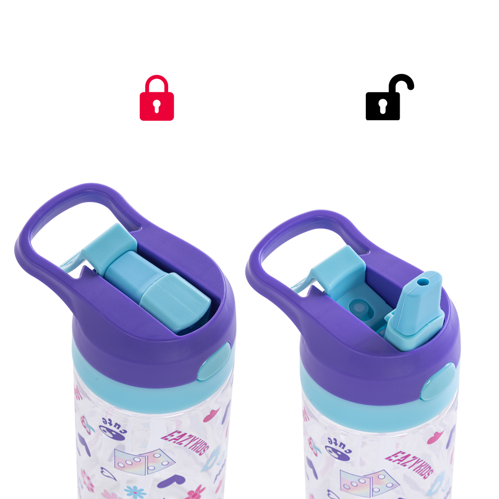 Eazy Kids – Tritan Water Bottle W/Spray 500ml – Purple