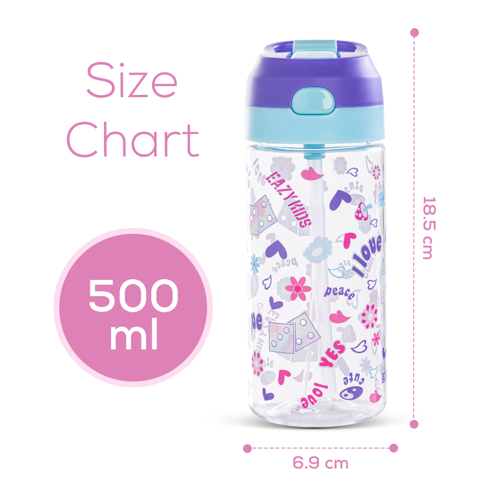 Eazy Kids – Tritan Water Bottle W/Spray 500ml – Purple