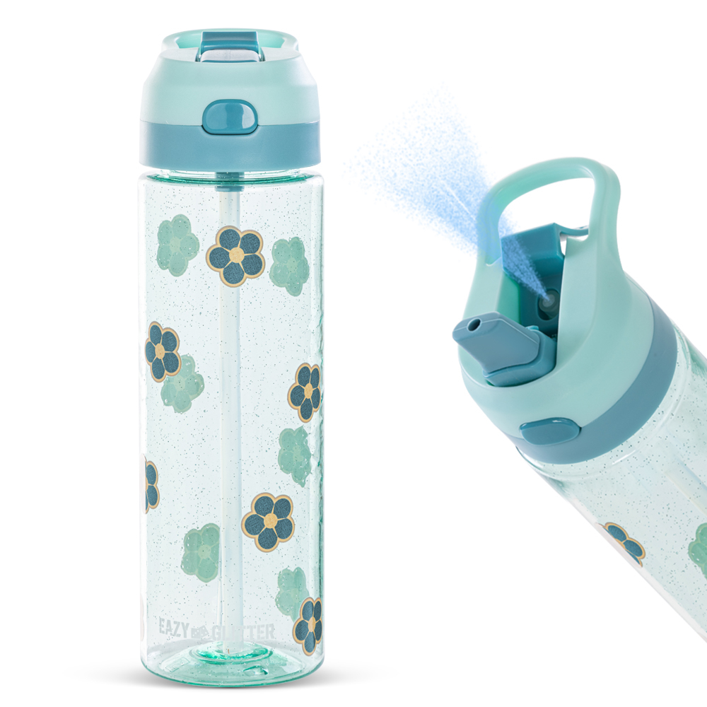 Eazy Kids – Flora Tritan Water Bottle W/Spray 750ml – Gitter Green