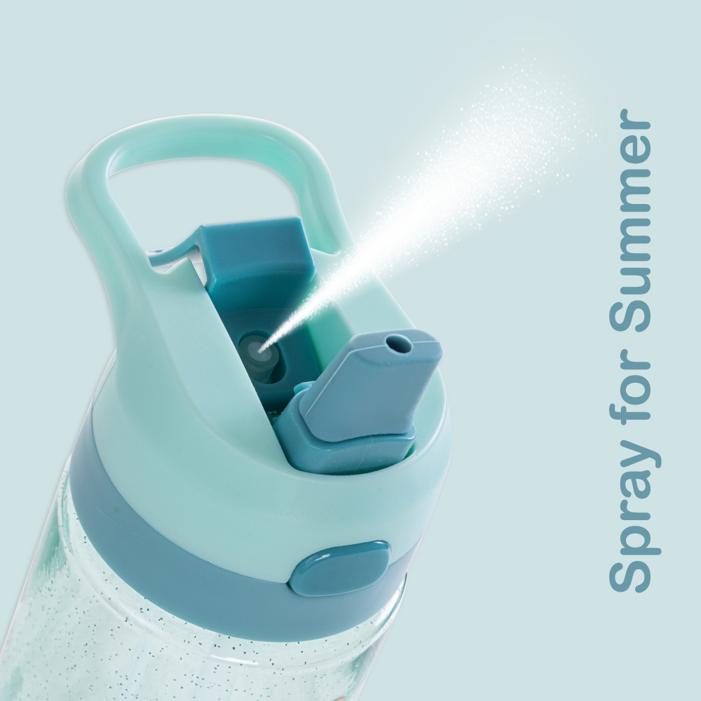 Eazy Kids – Flora Tritan Water Bottle W/Spray 750ml – Gitter Green