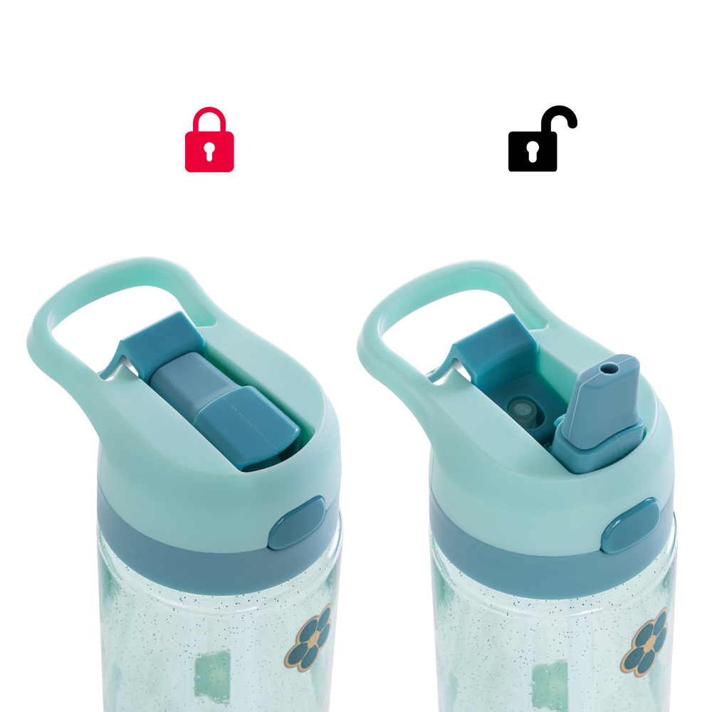 Eazy Kids – Flora Tritan Water Bottle W/Spray 750ml – Gitter Green