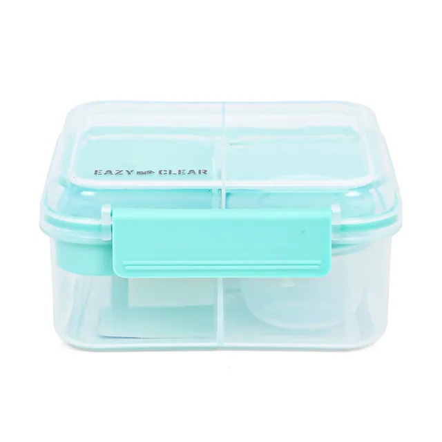 Eazy kids – 3/4/5 Compartment Convertible 1250ml Bento Lunch Box with 150ml Gravy Bowl – Green
