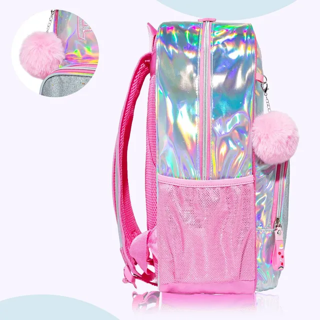 Eazy Kids-18" School Bag Lunch Bag Pencil Case Set of 3 Girl Power - Pink