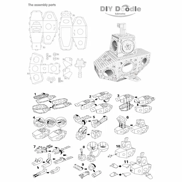 Eazy Kids – Diy Doodle Coloring Submarine With Music & Light