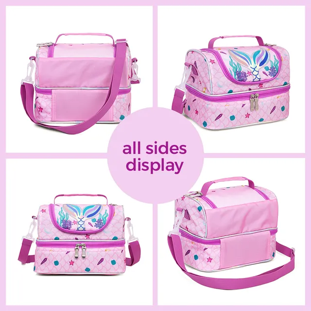 Eazy Kids – Dual Compartment Lunch Bag Mermaid – Purple