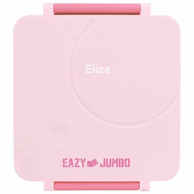 Eazy kids - 3/4 Jumbo Lunch Box with Bowl, Spoon & Fork - Pink