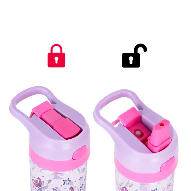 Eazy Kids – Trolley School Bag with Tritan 420ml Water Bottle Lunch Bag and Pencil Case – Mermaid Purple