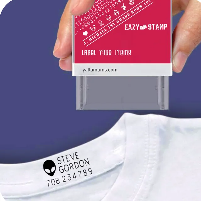 Eazy kids – Customizable Self Inking Fabric Stamp Kit – Black