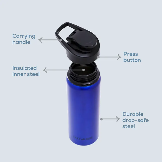 Eazy kids – Stainless Steel Sports Water Bottle – Blue, 700ml