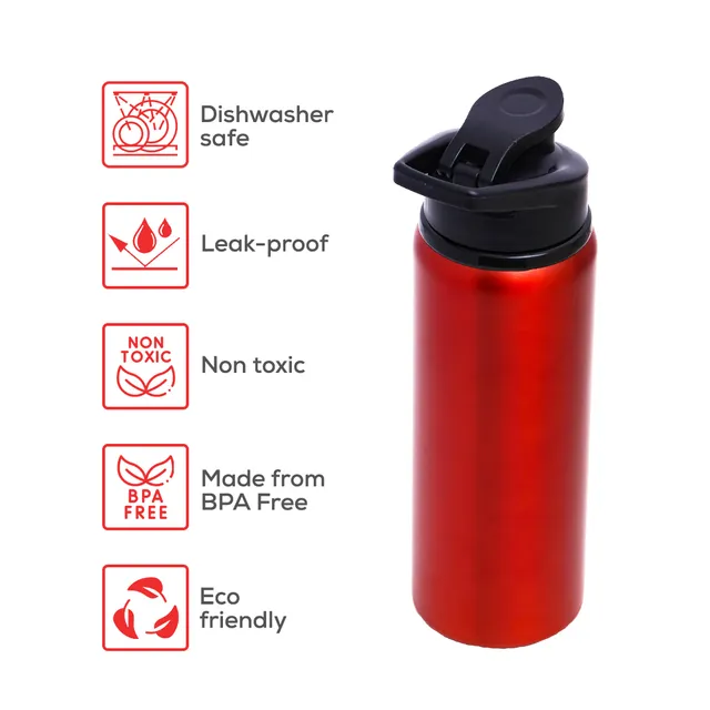 Eazy kids – Stainless Steel Sports Water Bottle – Red, 700ml