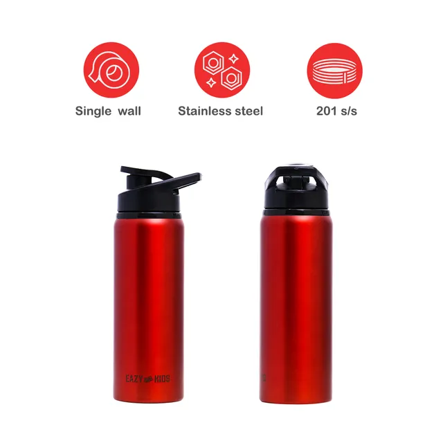 Eazy kids – Stainless Steel Sports Water Bottle – Red, 700ml