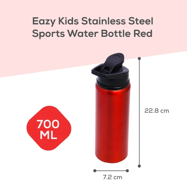 Eazy kids – Stainless Steel Sports Water Bottle – Red, 700ml