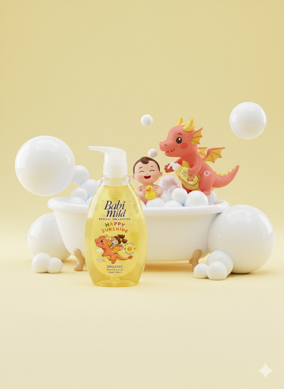 Babi Mild - Head And Body Baby Bath Happy Sunshine Organic - 380ml