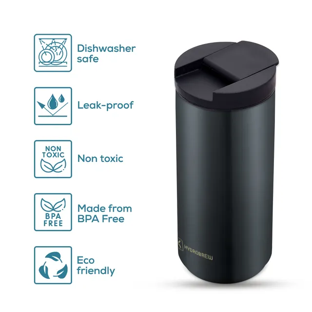 Hydrobrew - Double Wall Insulated Tumbler Water Bottle - Black - 500ml