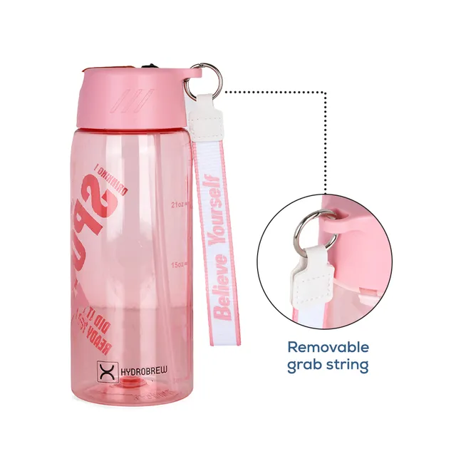 Hydrobrew - Water Bottle 800ml with Grab String - Pink