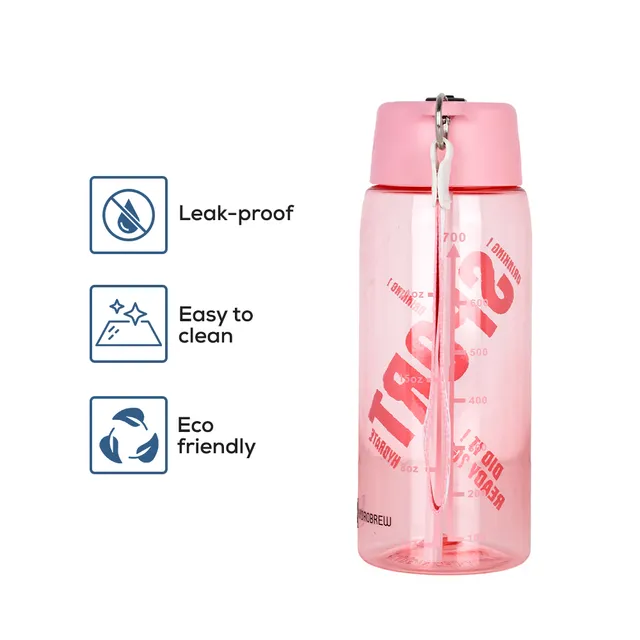 Hydrobrew – Water Bottle 800ml with Grab String – Pink