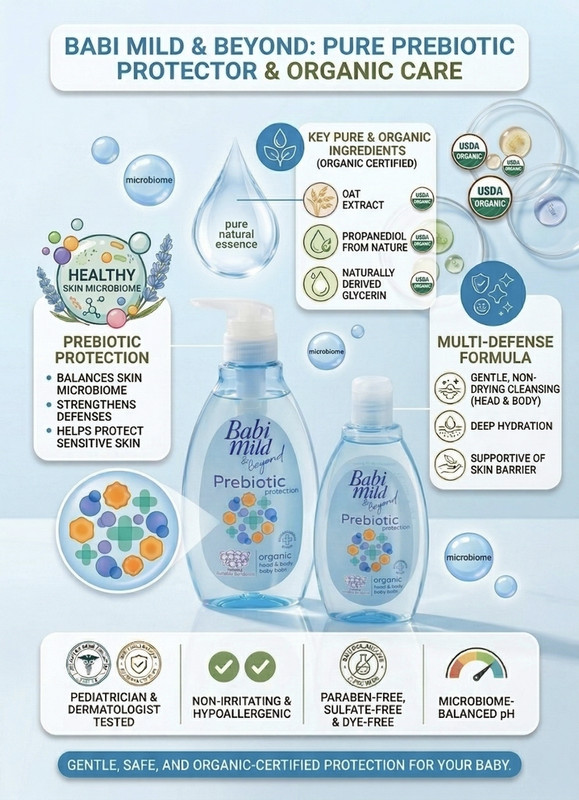 Babi Mild - Head and Body Baby Bath Prebiotic Organic - 180ml