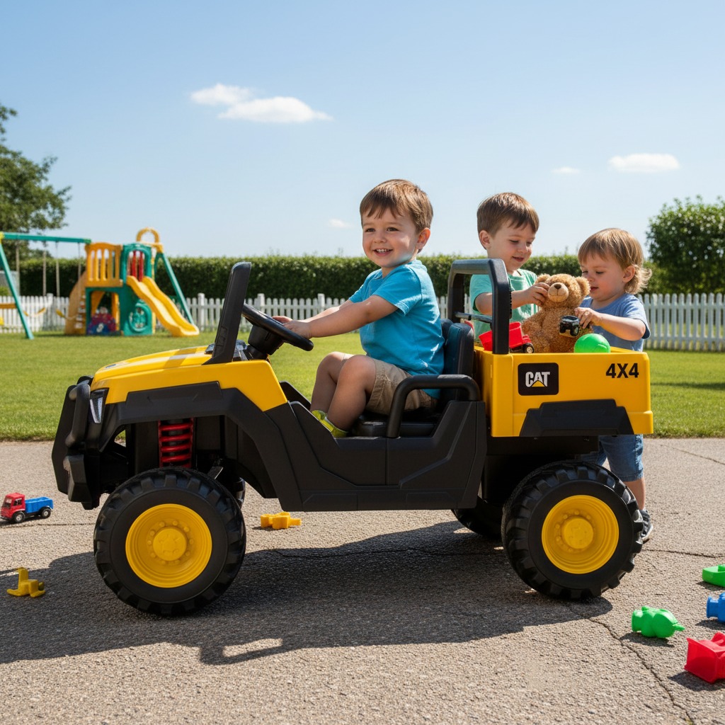 Megastar – Megastar Electric Rideon 12 V Officially Licensed Caterpillar Dump Truck With Rc 2 Seats
