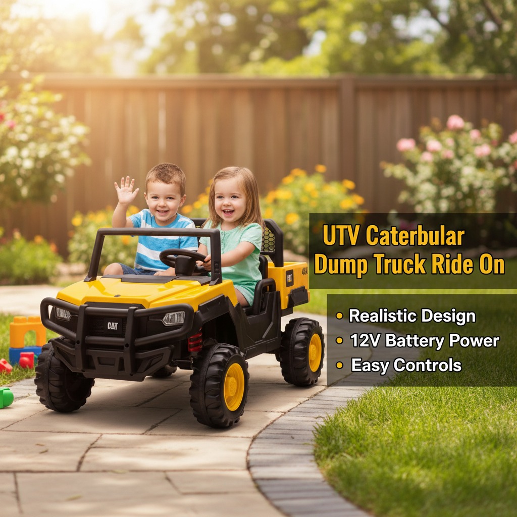 Megastar – Megastar Electric Rideon 12 V Officially Licensed Caterpillar Dump Truck With Rc 2 Seats