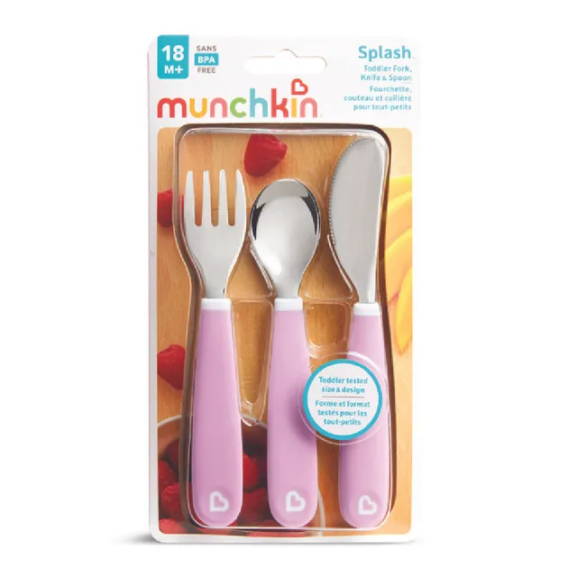 Munchkin - Splash Fork Knife Spoon 3Pk - Purple