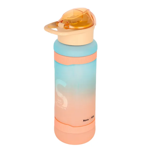 Nova Kids - Water Bottle 1000ml with Straw- Orange